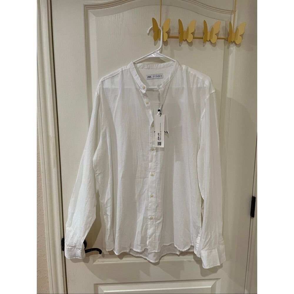Zara NWT Long sleeve Women’s Textured Blouse size XL